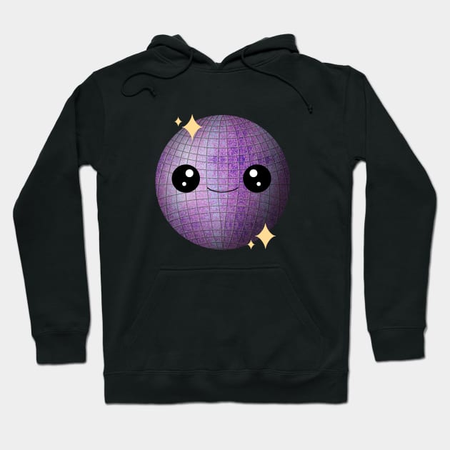 Kawaii Disco Ball in Purple Hoodie by Maddyslittlesketchbook